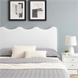 Pemberly Row Modern Performance Velvet Queen Platform Bed in White