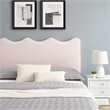 Pemberly Row Modern Performance Velvet Queen Platform Bed in Pink