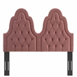 Pemberly Row Tufted Performance Velvet Twin Headboard in Dusty Rose