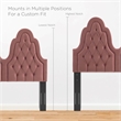 Pemberly Row Tufted Performance Velvet Twin Headboard in Dusty Rose