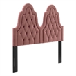 Pemberly Row Tufted Performance Velvet Twin Headboard in Dusty Rose