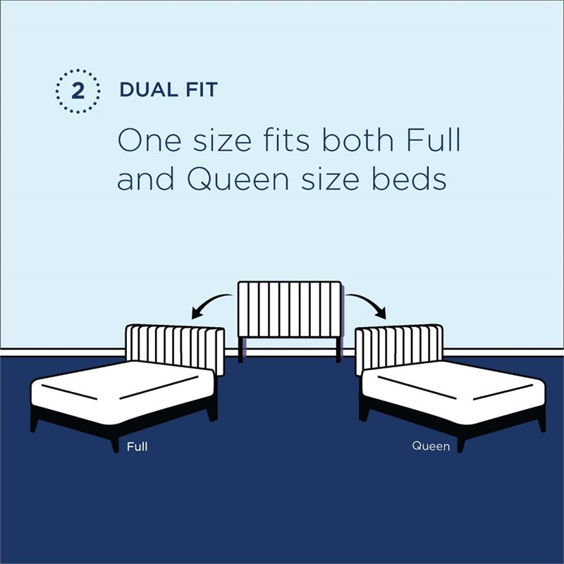 Pemberly Row Full/Queen Channel Tufted Velvet Headboard in White