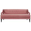 Pemberly Row Tufted Performance Velvet Sofa in Dusty Rose