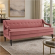 Pemberly Row Tufted Performance Velvet Sofa in Dusty Rose