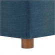 Pemberly Row Modern Fabric Ottoman in Azure with Linen Texture