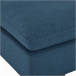 Pemberly Row Modern Fabric Ottoman in Azure with Linen Texture