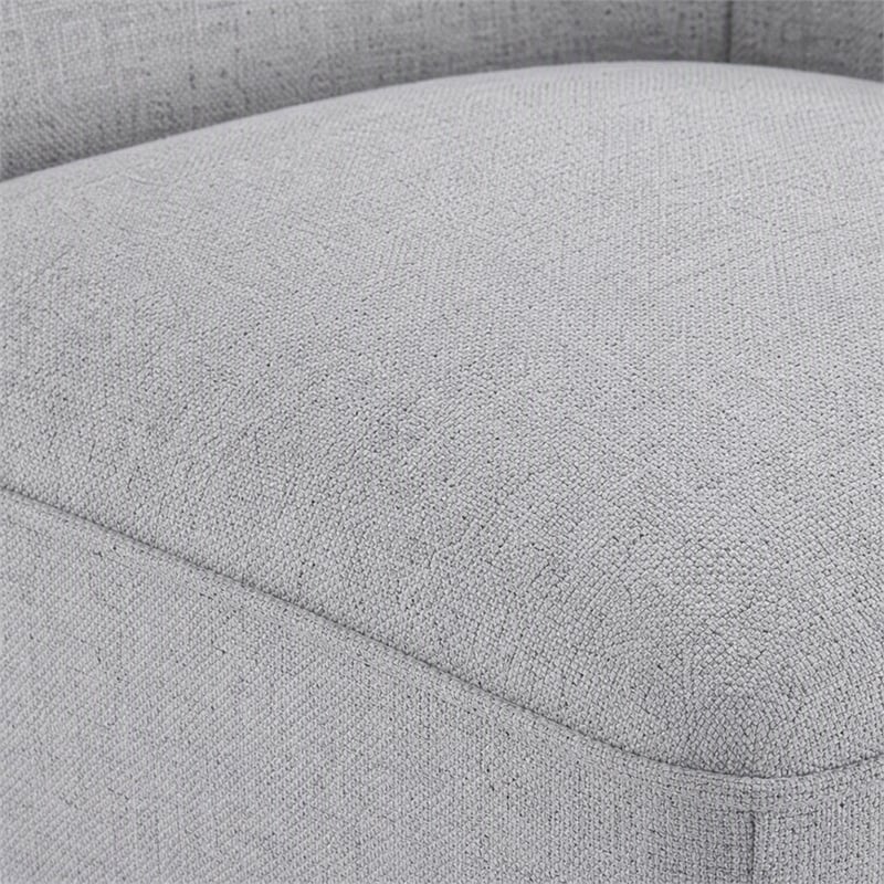 Pemberly Row Polyester Fabric Corner Sectional Sofa Chair in Light Gray