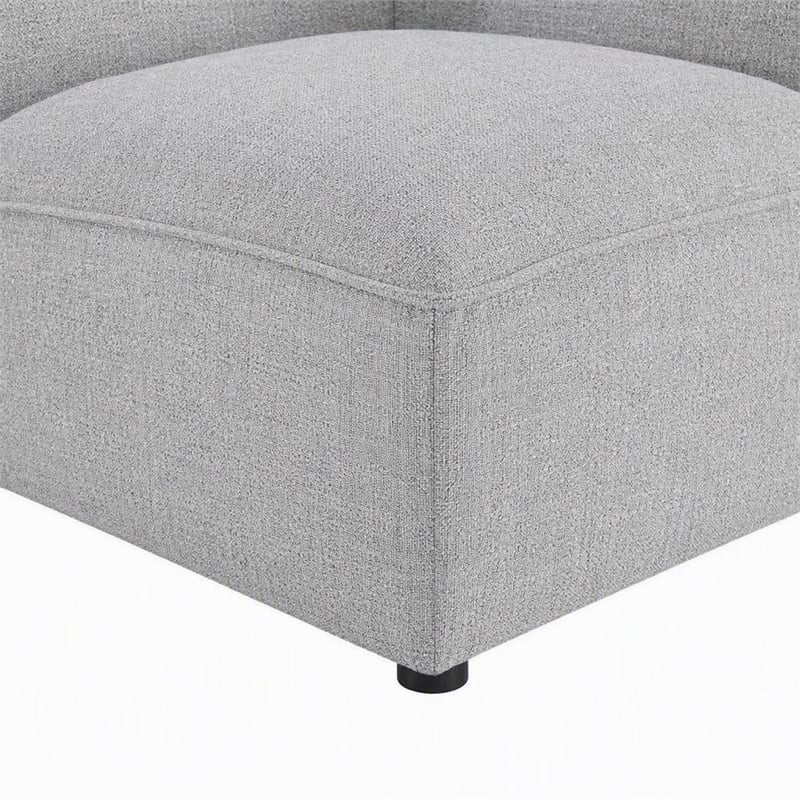 Pemberly Row Polyester Fabric Corner Sectional Sofa Chair in Light Gray