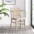 Pemberly Row Rattan Dining Chair with Elm Wood Frame in Gray/Natural