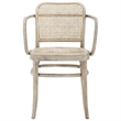 Pemberly Row Rattan Dining Chair with Elm Wood Frame in Gray/Natural