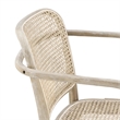 Pemberly Row Rattan Dining Chair with Elm Wood Frame in Gray/Natural