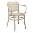 Pemberly Row Rattan Dining Chair with Elm Wood Frame in Gray/Natural