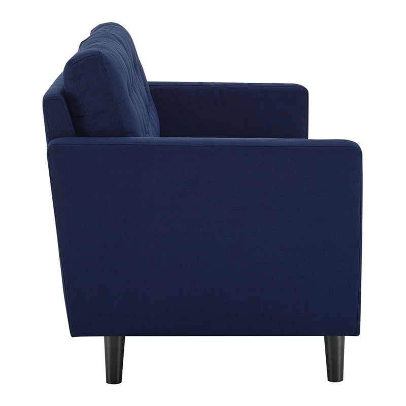 Pemberly Row Tufted Fabric Upholstered Sofa in Royal Blue and Black