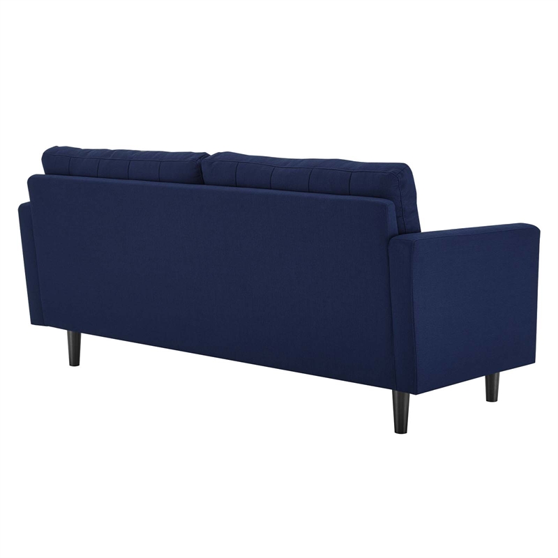 Pemberly Row Tufted Fabric Upholstered Sofa in Royal Blue and Black