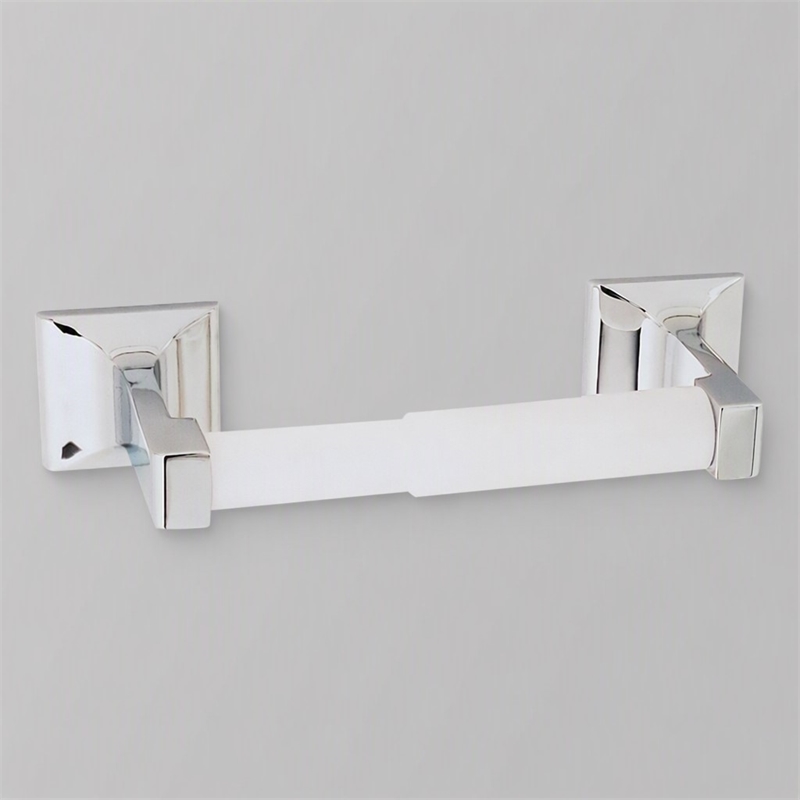 Pemberly Row Millbridge Metal Toilet Paper Holder in Polished Chrome