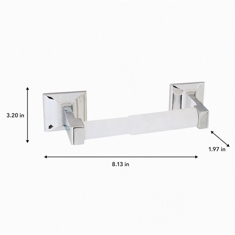 Pemberly Row Millbridge Metal Toilet Paper Holder in Polished Chrome