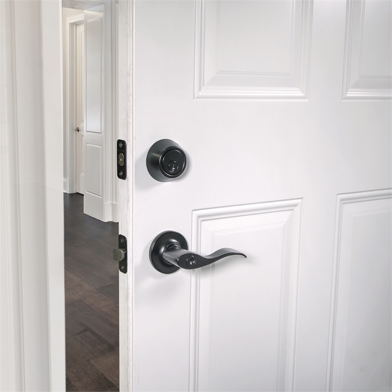 Pemberly Row Single Cylinder Brass Deadbolt in Matte Black Finish