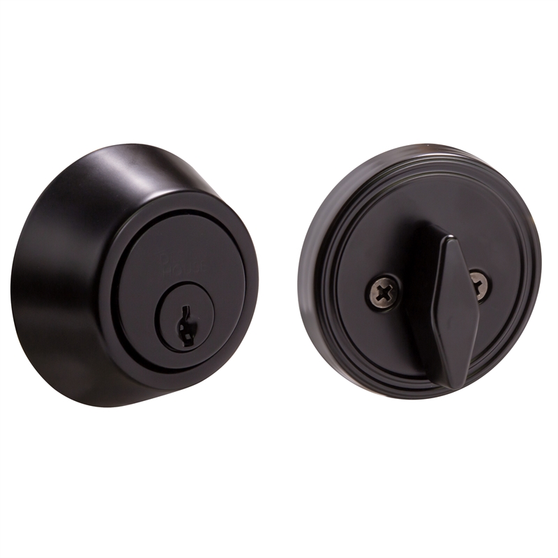 Pemberly Row Single Cylinder Brass Deadbolt in Matte Black Finish