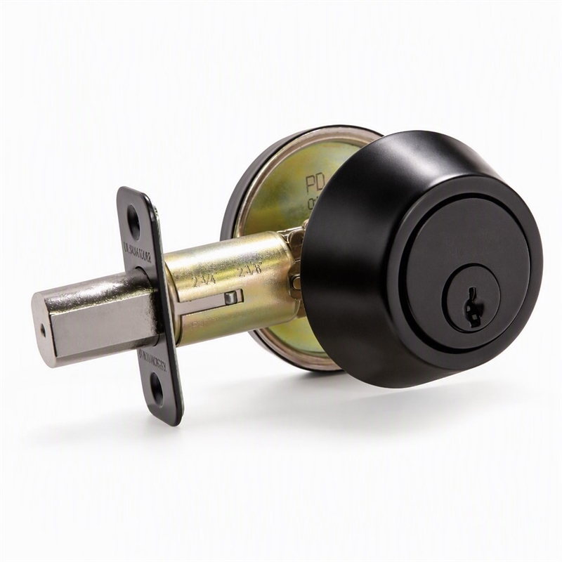 Pemberly Row Single Cylinder Brass Deadbolt in Matte Black Finish