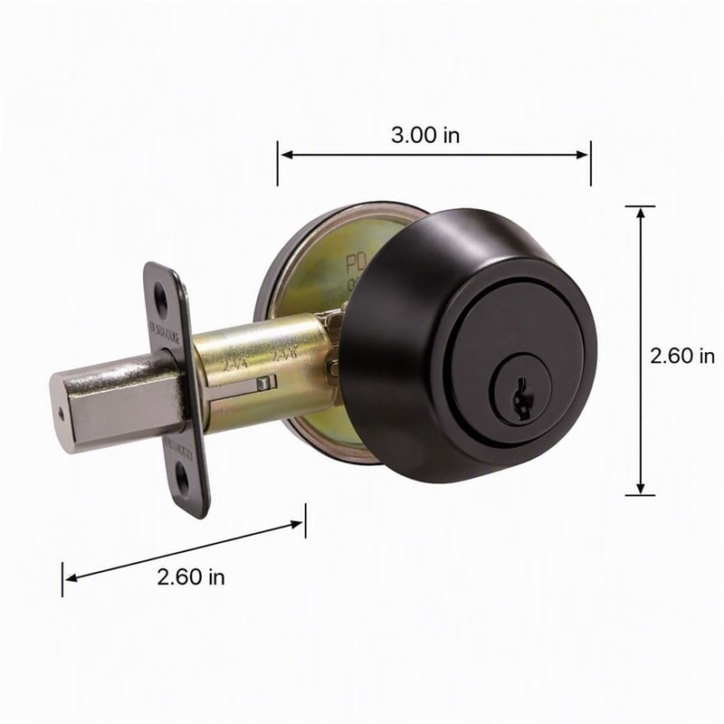 Pemberly Row Single Cylinder Brass Deadbolt in Matte Black Finish