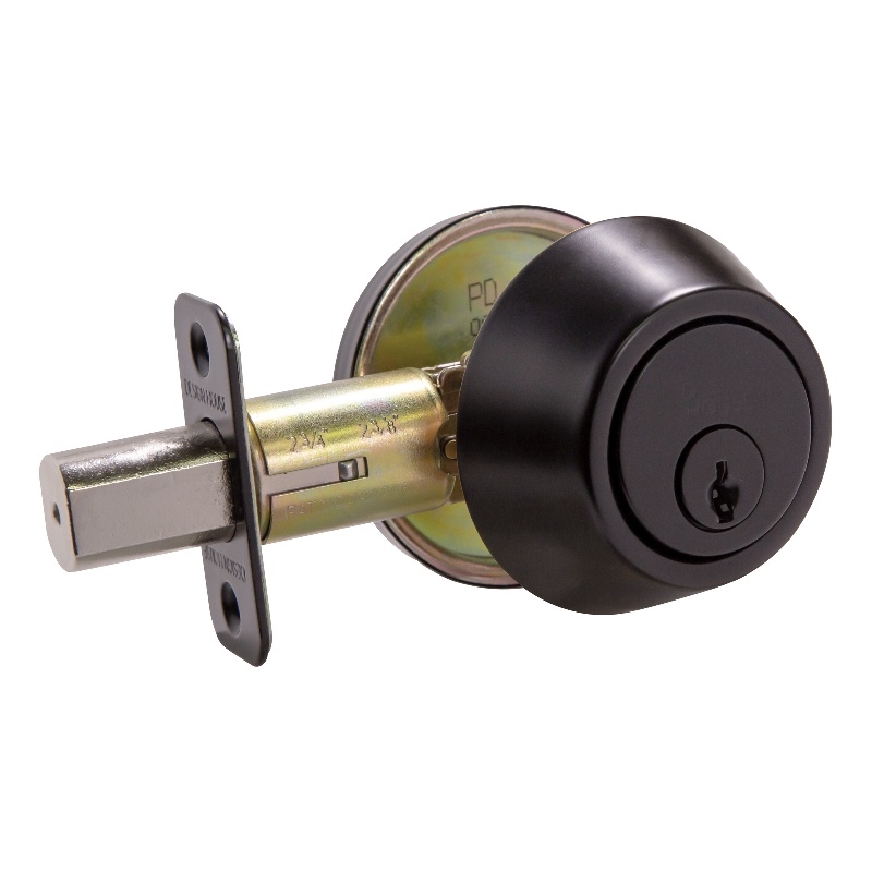 Pemberly Row Single Cylinder Brass Deadbolt in Matte Black Finish