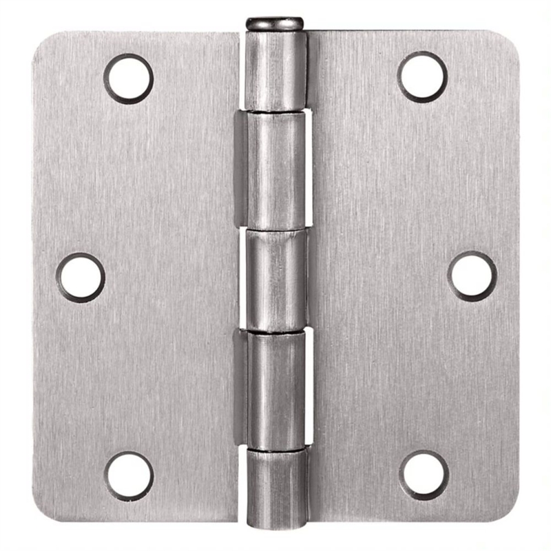 Pemberly Row Steel Door Hinges for Interior 3.5 x 3.5 in Satin Nickel Pack of 9