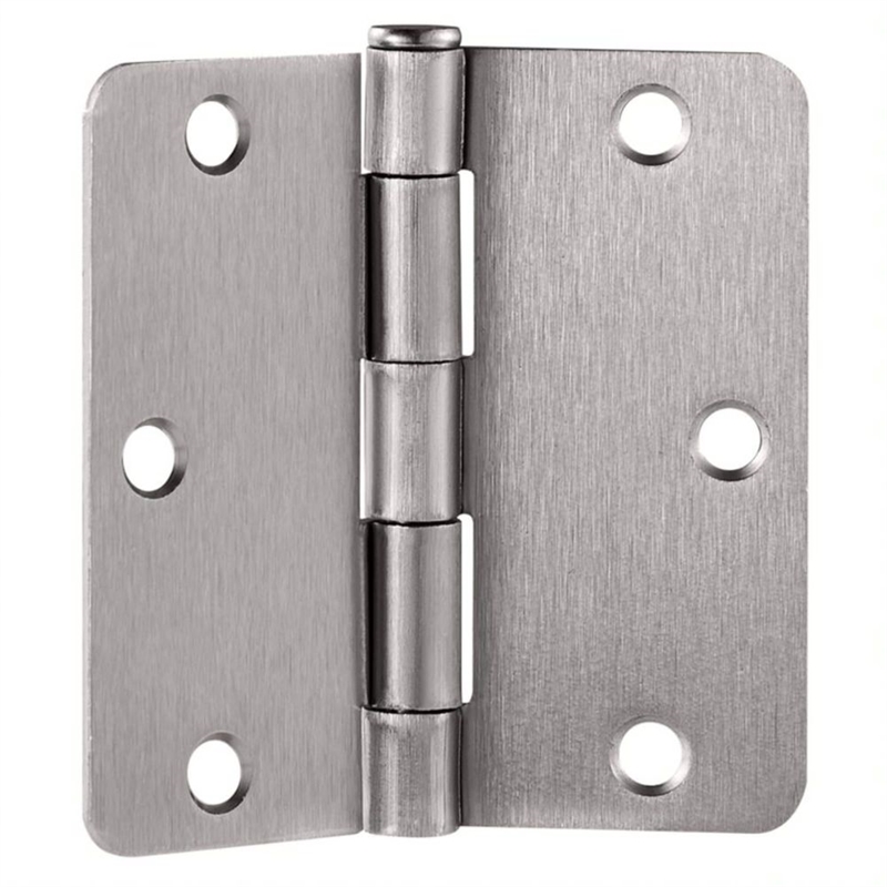 Pemberly Row Steel Door Hinges for Interior 3.5 x 3.5 in Satin Nickel Pack of 9
