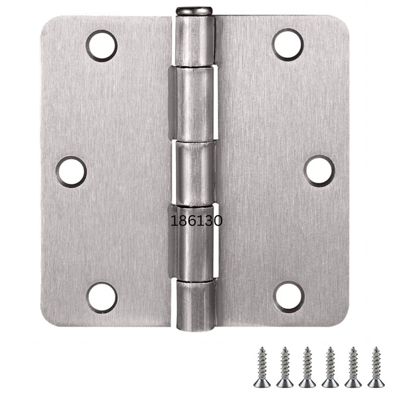 Pemberly Row Steel Door Hinges for Interior 3.5 x 3.5 in Satin Nickel Pack of 9