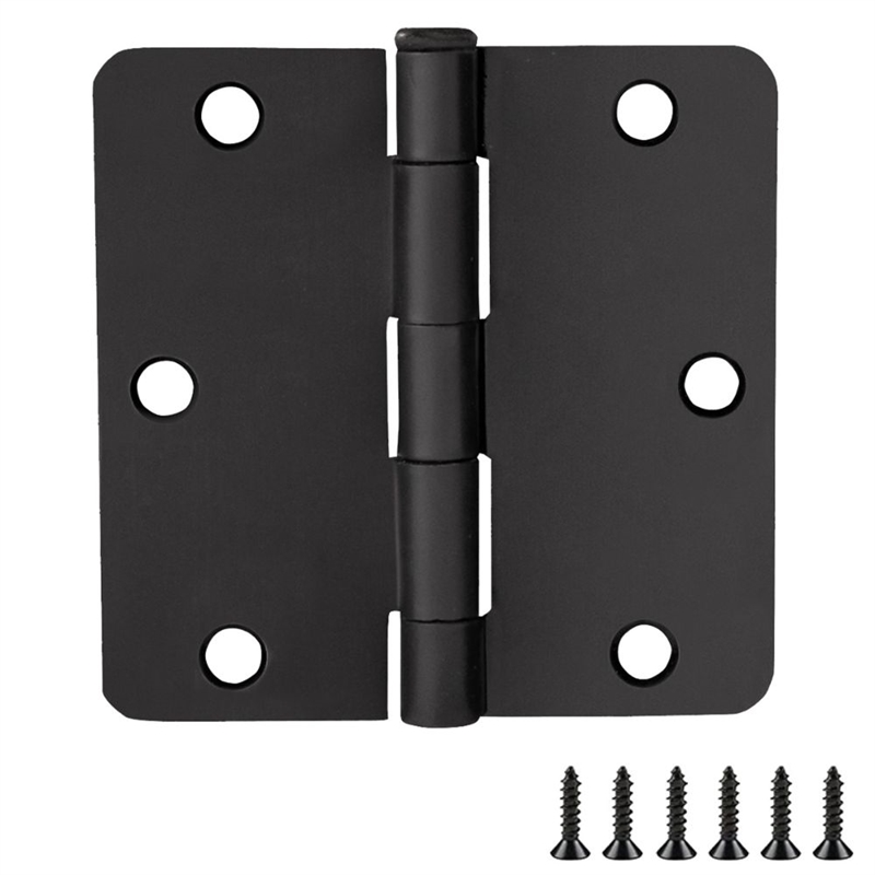 Pemberly Row Steel Door Hinges for Interior 3.5 x 3.5 in Matte Black Pack of 9