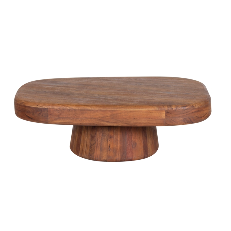 Pemberly Row Ekta Solid Acacia Wood Coffee Table - Brown