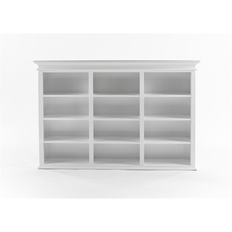 Pemberly Row Hutch Unit with 6 Glass Doors and Solid Wood in White