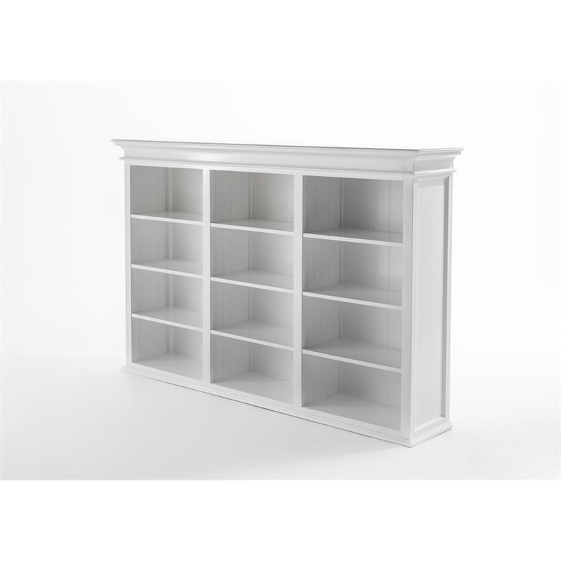 Pemberly Row Hutch Unit with 6 Glass Doors and Solid Wood in White