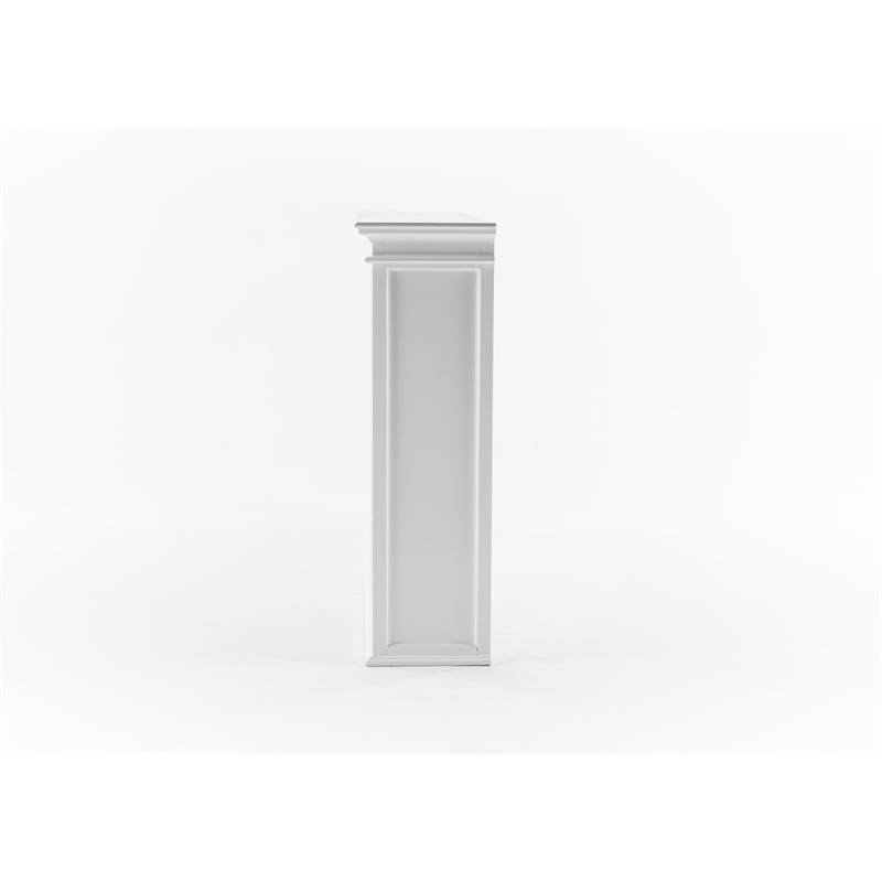 Pemberly Row Hutch Unit with 6 Glass Doors and Solid Wood in White