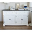 Pemberly Row Accent Buffet in White with Dark Mahogany Top