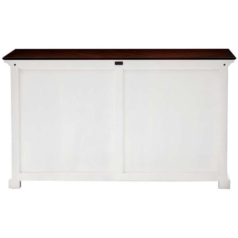 Pemberly Row Accent Buffet in White with Dark Mahogany Top