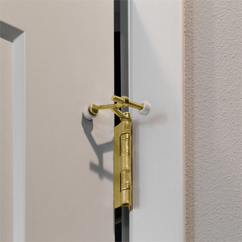 Pemberly Row Set of 10 Standard Hinge Pin Metal Doorstops in Polished Brass