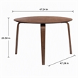 Pemberly Row Gabby Round Dining Table in Solid Rubberwood Walnut Finish