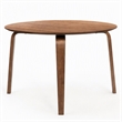 Pemberly Row Gabby Round Dining Table in Solid Rubberwood Walnut Finish