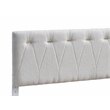 Pemberly Row Wheat Fabric Queen Bed with Tufted Gold Details