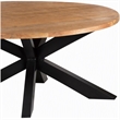 Pemberly Row Oval Dining Table Solid Mango Wood Natural Black Base 78 in