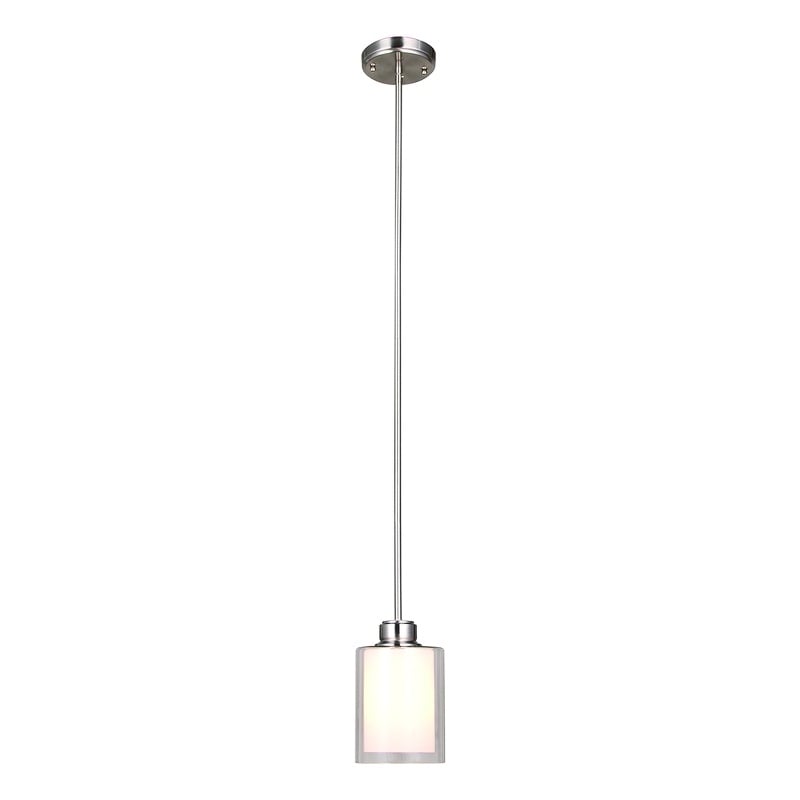 Pemberly Row Olso Stainless Steel Mini Pendant in Satin Nickel Finish