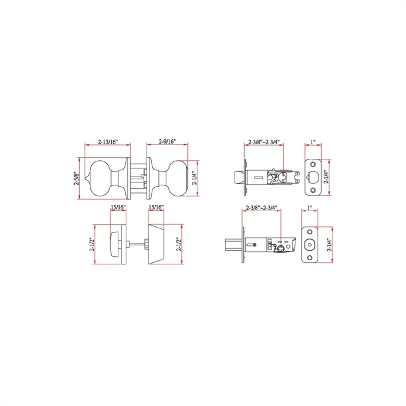 Pemberly Row Cambridge Door Knob and Deadbolt in Satin Nickel