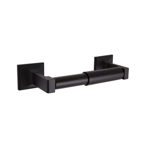 Pemberly Row Millbridge Metal Toilet Paper Holder in Matte Black