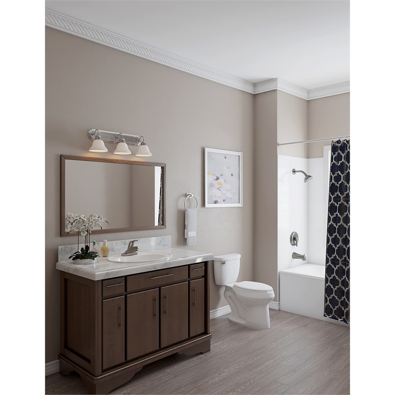 Pemberly Row Traditional Metal Towel Ring in Satin Nickel 6 in