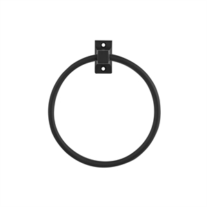 Pemberly Row Matte Black Metal Towel Ring 6 Inch