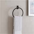 Pemberly Row Matte Black Metal Towel Ring 6 Inch