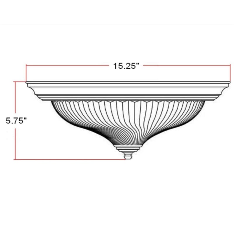 Pemberly Row Ribbed Glass Ceiling Fixture Polished Brass 3 Light Steel Base