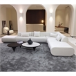 Pemberly Row L-Shaped Velvet Sectional Sofa in Cream
