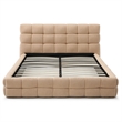 Pemberly Row Upholstered Queen Bed Frame with Tufted Fabric Headboard
