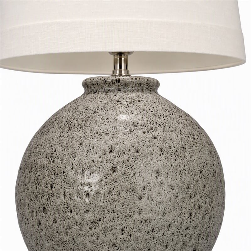 Pemberly Row Transitional Ceramic Table Lamp in Brown with Linen Shade